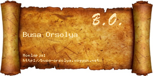 Busa Orsolya névjegykártya